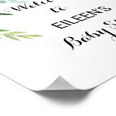 熱帯フローラと緑の赤ちゃんシャワーへようこそ ポスター (角)