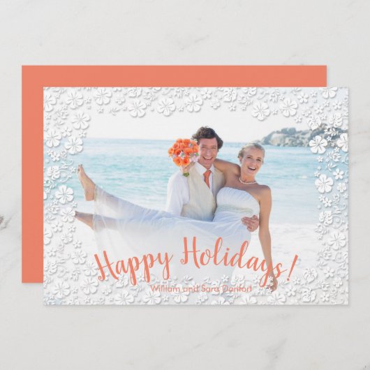 熱帯フローラのクリスマスフォト シーズンカード (正面/裏面)