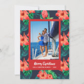熱帯フローラのクリスマスフォト シーズンカード (正面)