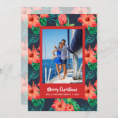 熱帯フローラのクリスマスフォト シーズンカード (正面/裏面)