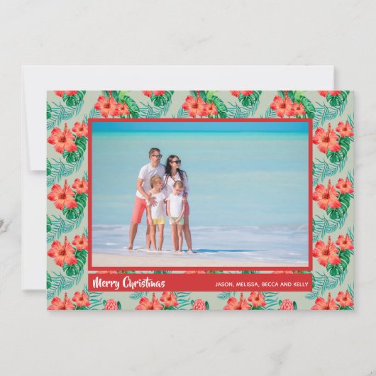 熱帯フローラのクリスマスフォト シーズンカード (正面)