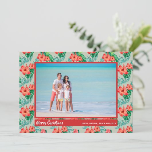 熱帯フローラのクリスマスフォト シーズンカード (スタンド正面)
