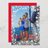 熱帯フローラのクリスマスフォト シーズンカード (正面/裏面)