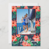 熱帯フローラのクリスマスフォト シーズンカード (正面)
