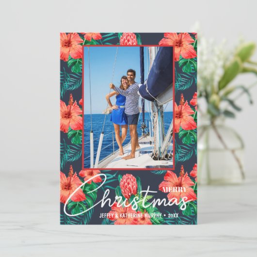 熱帯フローラのクリスマスフォト シーズンカード (スタンド正面)