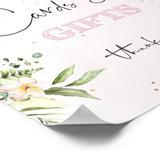 熱帯フローラのサファリの動物のカードとギフト ポスター (角)