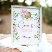 熱帯フローラのサファリの動物のカードとギフト ポスター