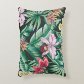 熱帯フローラのシームレスな模様と異国風 アクセントクッション (正面(垂直))