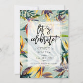 熱帯フローラのパームバースデーパーティーの招待 招待状 (正面)