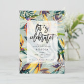 熱帯フローラのパームバースデーパーティーの招待 招待状 (スタンド正面)