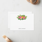 熱帯フローラのパーム葉が文房具に合わせる ノートカード (正面/裏面インサイチュ)