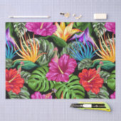 熱帯フローラの夏の気分パターン 薄葉紙 (クラフト)