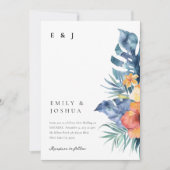 熱帯フローラの夏結婚全て 招待状 (正面)