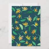 熱帯フローラの水彩スクリプト仮想シャワー 招待状 (裏面)