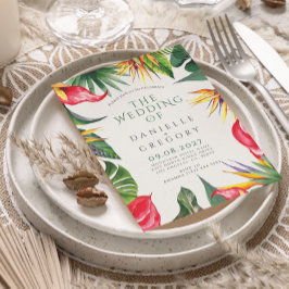 熱帯フローラの結婚式が紅葉ではっきりした招待 招待状