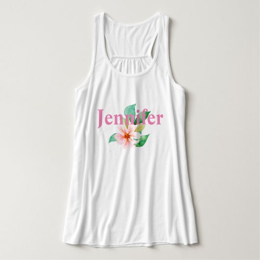 熱帯フローラの緑の名前を追加 タンクトップ (デザイン正面)