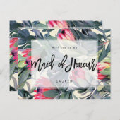 熱帯フローラは私のメイド・オブ・オーナー(花嫁付き添い人) 案内ポストカード (正面/裏面)