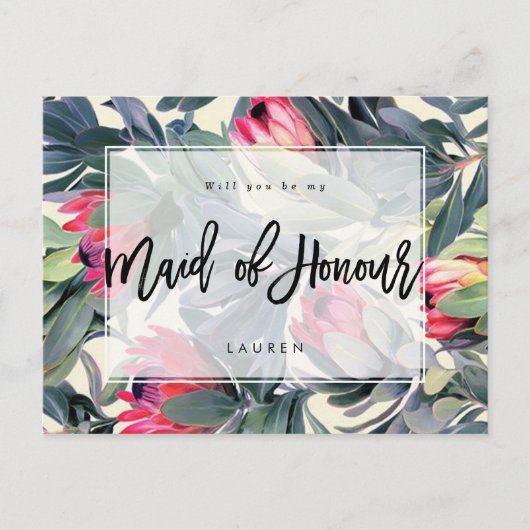 熱帯フローラは私のメイド・オブ・オーナー(花嫁付き添い人) 案内ポストカード (正面)