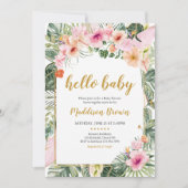 熱帯フローラアロハベビーシャワー 招待状 (正面)