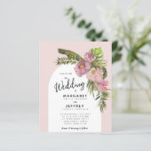 熱帯フローラアーチバジェット夏の結婚式の招待 (スタンド正面)