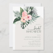 熱帯フローラアーチブライダルシャワー招待 招待状 (正面)