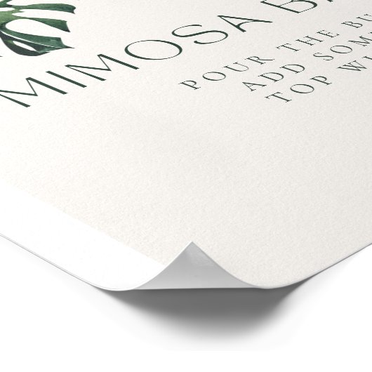 熱帯フローラアーチミモサバー標識 ポスター (角)