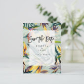 熱帯フローラエキゾチック結婚式をデートカードを保存 案内ポストカード (スタンド正面)