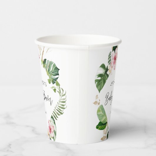 熱帯フローラエレガントハイビスカス赤ちゃんシャワー 紙コップ (右)