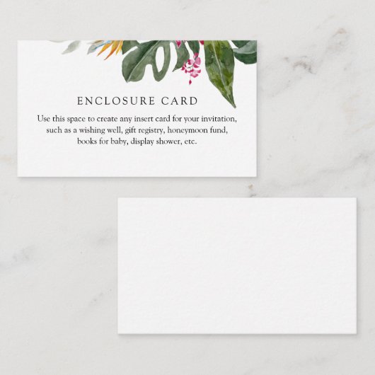 熱帯フローラエンクロージャカード エンクロージャーカード (正面/裏面)