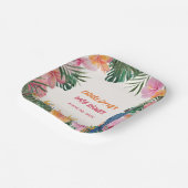 熱帯フローラオウム水色ベビーシャワー ペーパープレート (傾斜あり)