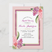 熱帯フローラオーキッドパープルピンクブライダルシャワー 招待状 (正面)