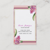 熱帯フローラオーキッドパープルピンク植物性シック 名刺 (裏面)