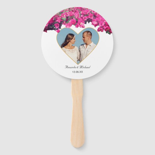 熱帯フローラカスタマイズ可能結婚写真 ハンドファン (正面)