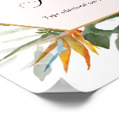 熱帯フローラカスタム文字徴候 ポスター (角)