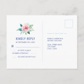 熱帯フローラカラフルパーム葉ウェディングRSVP ポストカード (裏面)