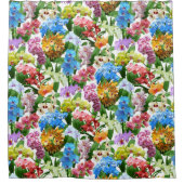 熱帯フローラカラフルラン夏 シャワーカーテン (正面)