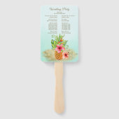 熱帯フローラココナッツパイナップルウェディングパーティー ハンドファン (裏面)