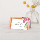 熱帯フローラコーラルオレンジテーブルシート番号 プレイスカード (正面)