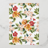 熱帯フローラサプライズ大人60歳の誕生日パーティー 箔招待状 (裏面)