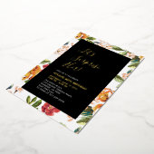 熱帯フローラサプライズ大人60歳の誕生日パーティー 箔招待状 (回転した状態)