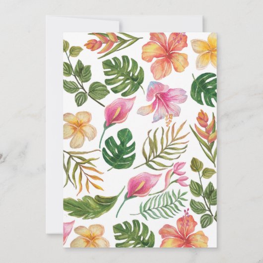 熱帯フローラサマーアロハベビーシャワー 招待状 (裏面)