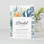 熱帯フローラサマーウォーターカラーブライダルシャワー 招待状 (スタンド正面)