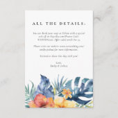 熱帯フローラサマーウォーター結婚カラー エンクロージャーカード (正面)