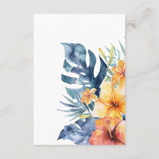 熱帯フローラサマーウォーター結婚カラー エンクロージャーカード (裏面)