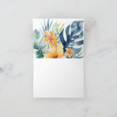 熱帯フローラサマーウォーター結婚カラー サンキューカード (内部)