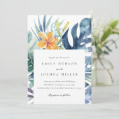熱帯フローラサマーウォーター結婚カラー 招待状 (スタンド正面)
