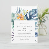 熱帯フローラサマーウォーター結婚カラー 招待状 (スタンド正面)