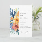 熱帯フローラサマーウォーター結婚カラー 招待状 (スタンド正面)