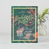 熱帯フローラシック金ゴールドフレームバチェロレッテ 招待状 (スタンド正面)