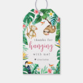 熱帯フローラジャングルアニマル子供の誕生日パーティー ギフトタグ (正面)
